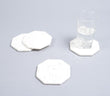 Classic Octagonal White Marble Coasters - Set of 4