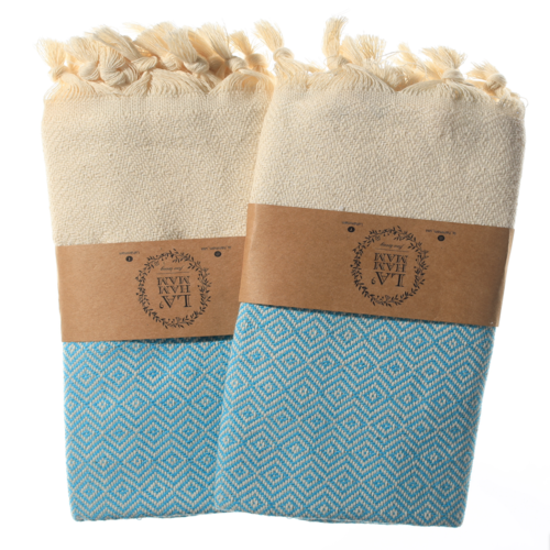 Diamond Turkish Cotton Hand Towel - Set of 2