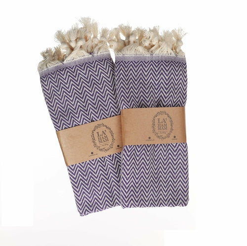 Zigzag Turkish Cotton Hand Towel - Set of 2