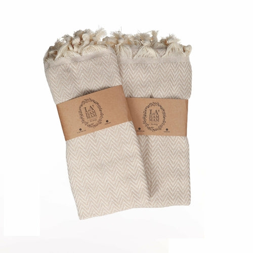 Zigzag Turkish Cotton Hand Towel - Set of 2