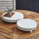 Round Beaded Edge Risers - Set of Two - Farm2Home Decor