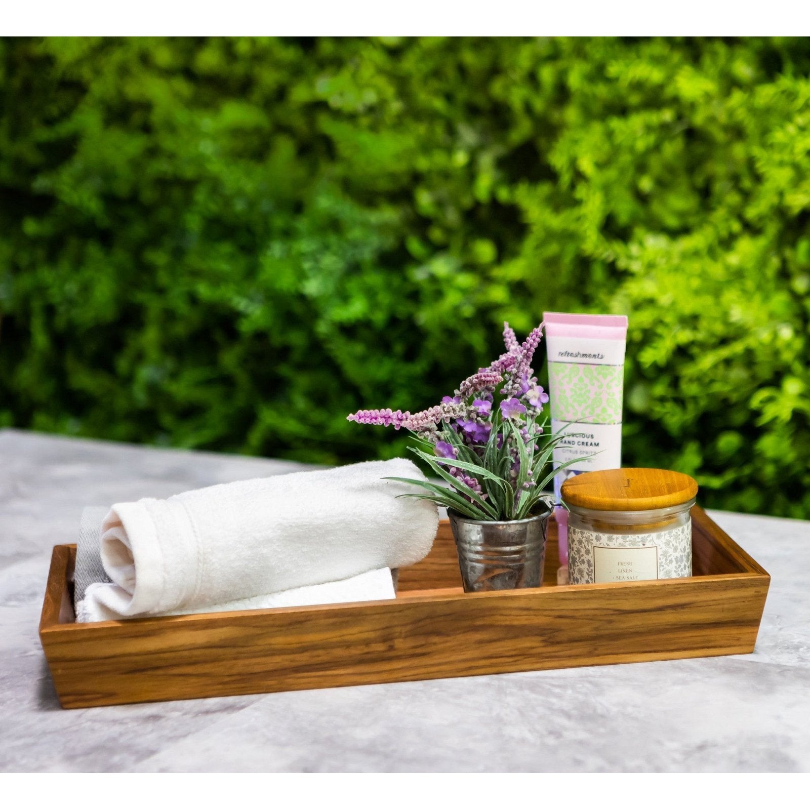 Solid Teak Vanity Tray - Rivour Home