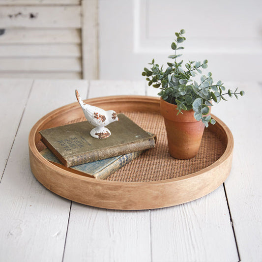  Cane and Wood Tray Cane and Wood Tray sold by Wens + Co