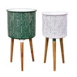 Leaf Enamel Planters Set of 2 - life of kuhl @HOME