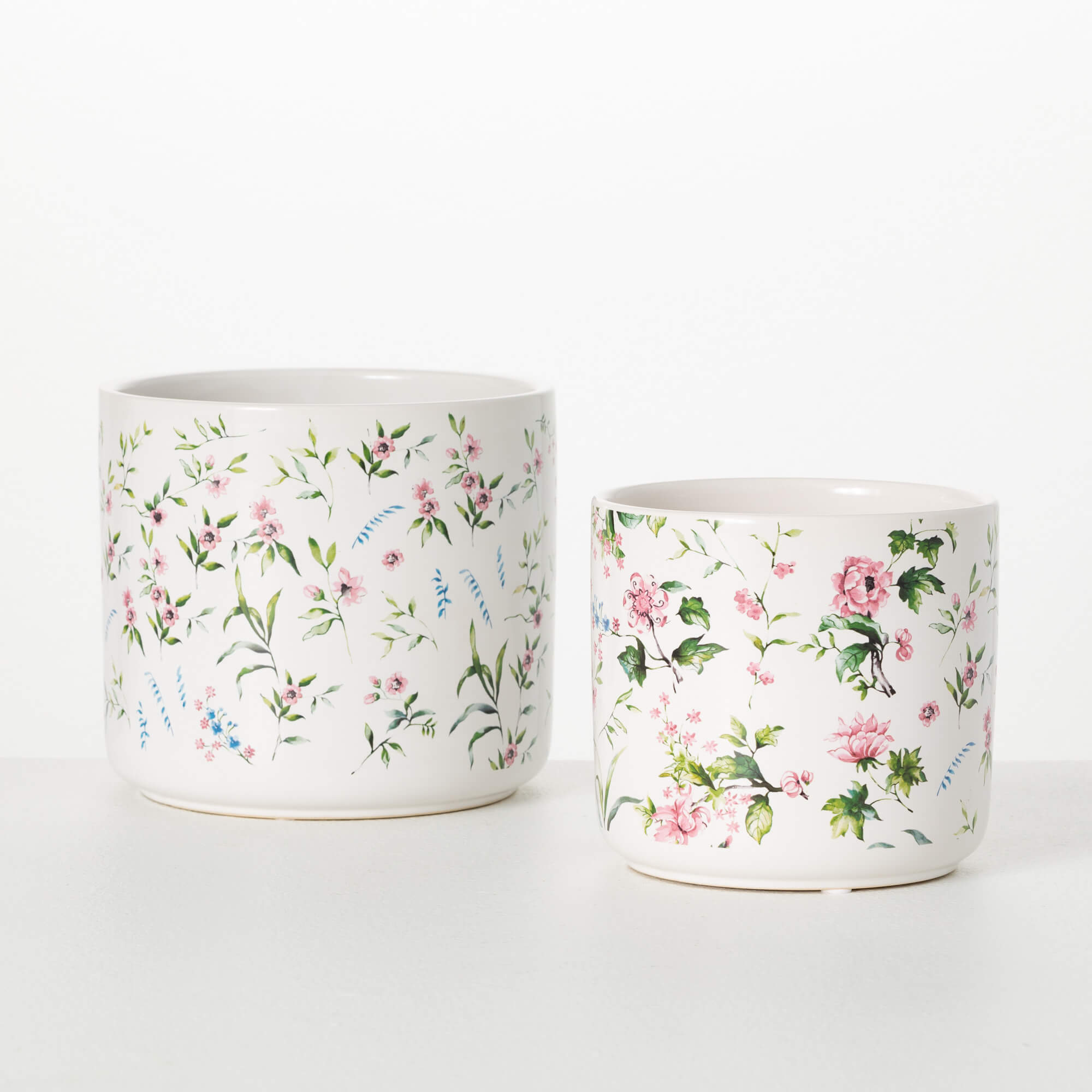 Floral Ceramic Planter - Set of Four - Camellia House